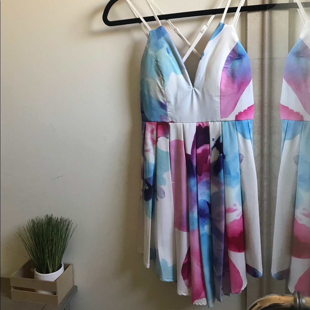 L’atiste By Amy Floral Watercolor Mini Dress